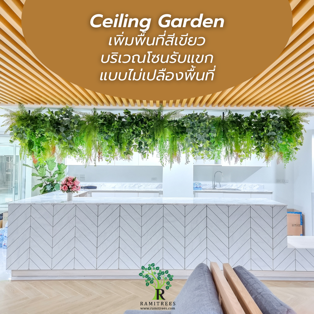 จัดสวนระย้าต้นไม้ประดิษฐ์ ceiling garden @MP GROUP by ramitrees.2