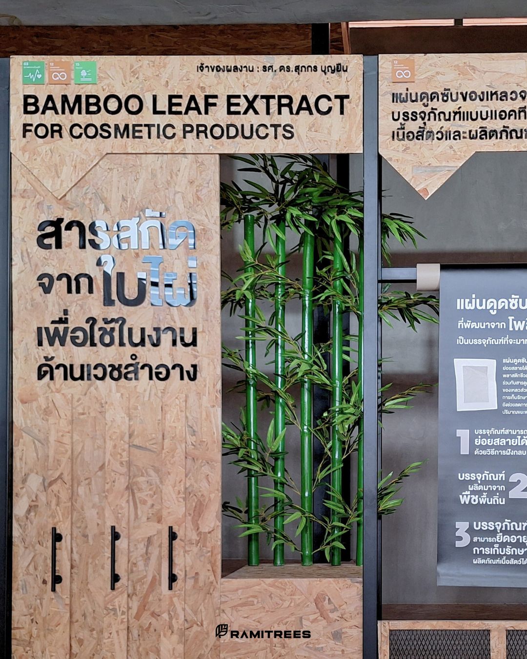 จัดสวนแนวตั้งและต้นไผ่ประดิษฐ์ ตกแต่งบูธ 07