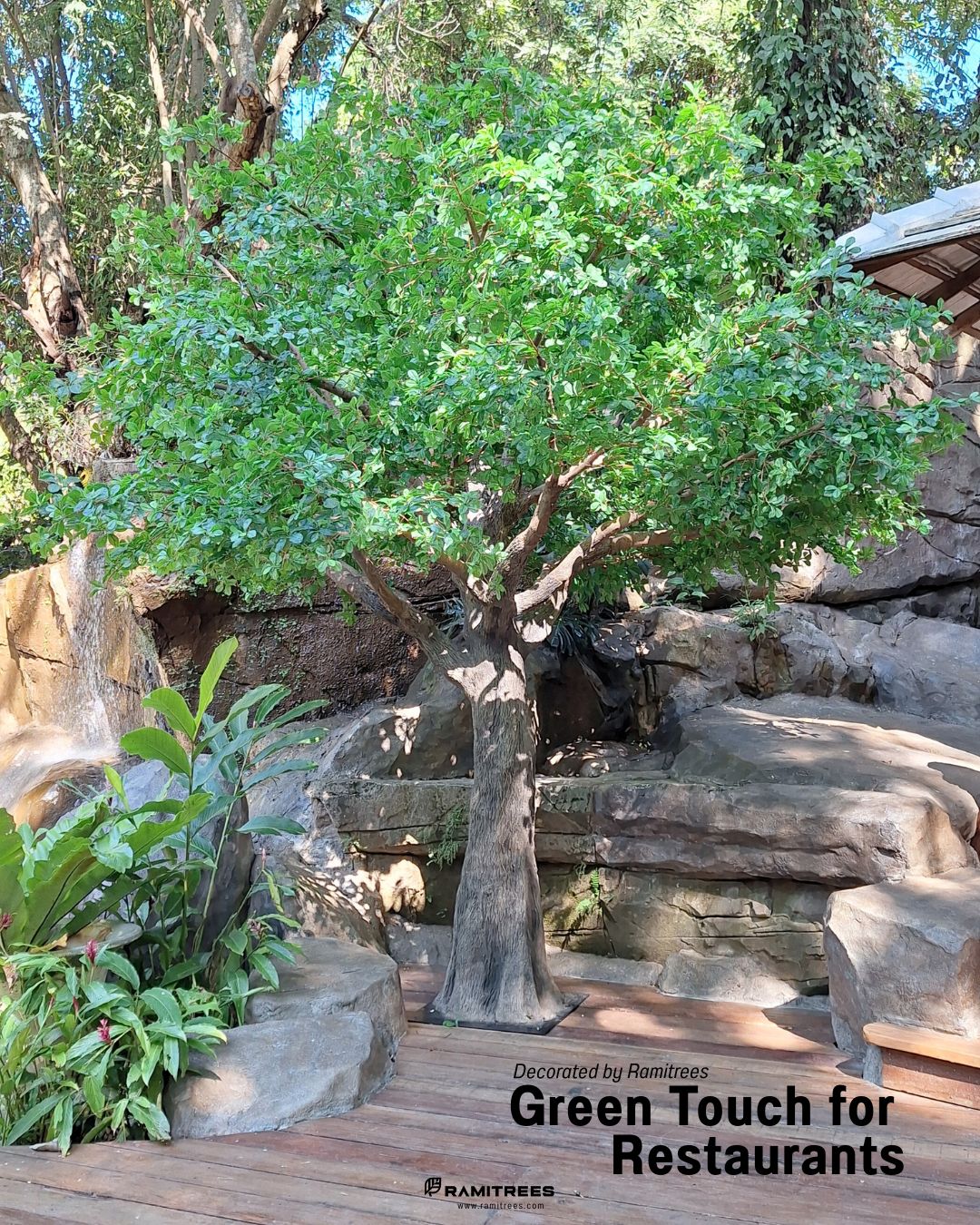 Artificial Ivory Coast Almond Tree ต้นหูกระจงไฟเบอร์กลาส 01