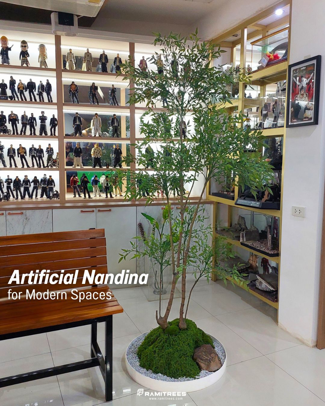 ต้นไผ่สวรรค์ประดิษฐ์ พร้อมสวนมอสส์ Artificial Nandina Tree Moss Garden
