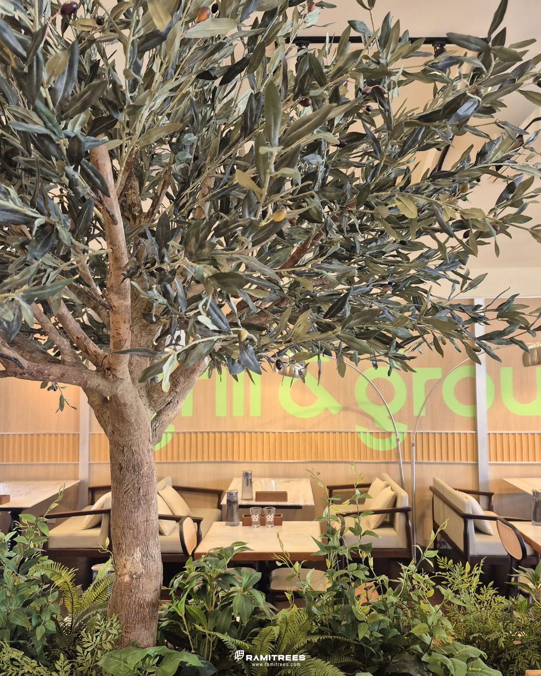Artificial Olive Tree, Planter Box ต้นโอลีฟประดิษฐ์ขนาดใหญ่ พร้อมจัดสวนต้นไม้ปลอม (4)