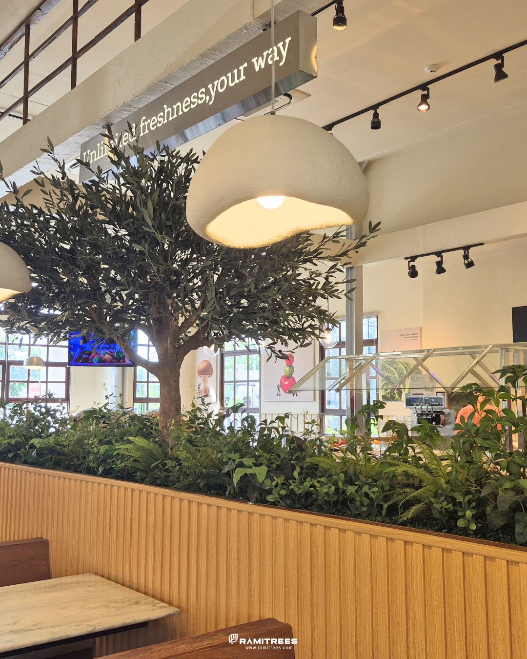 Artificial Olive Tree, Planter Box ต้นโอลีฟประดิษฐ์ขนาดใหญ่ พร้อมจัดสวนต้นไม้ปลอม (5)