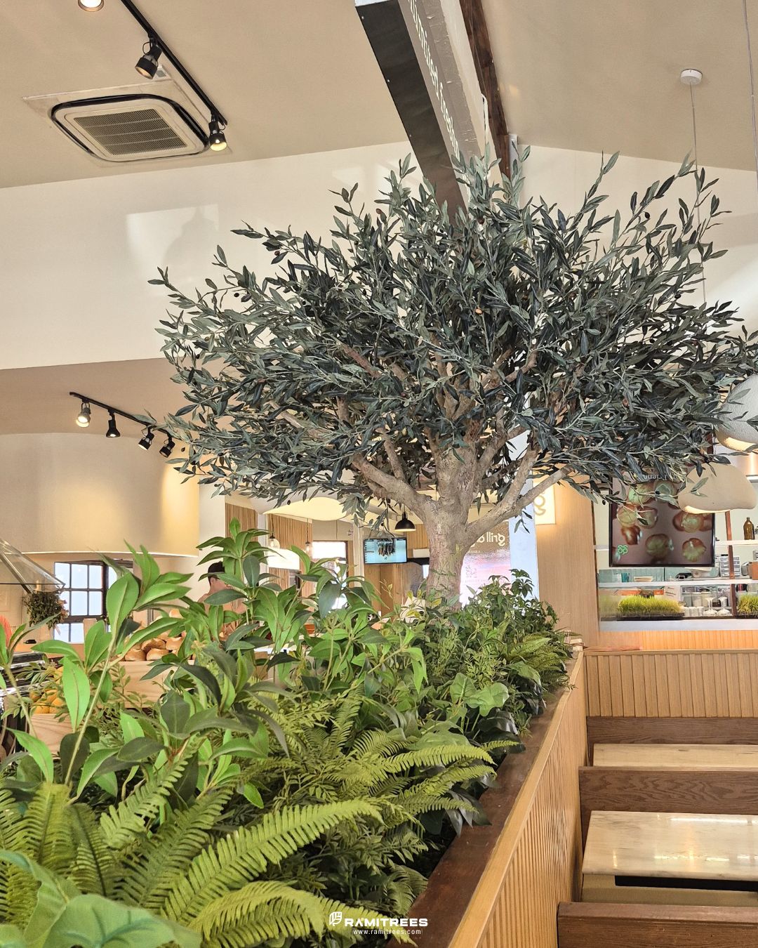 Artificial Olive Tree, Planter Box ต้นโอลีฟประดิษฐ์ขนาดใหญ่ พร้อมจัดสวนต้นไม้ปลอม (6)