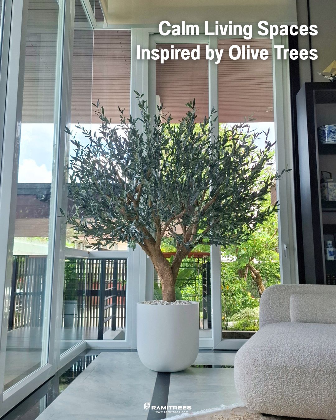 Artificial Olive Tree ต้นมะกอกโอลีฟประดิษฐ์ กระถางไฟเบอร์กลาส