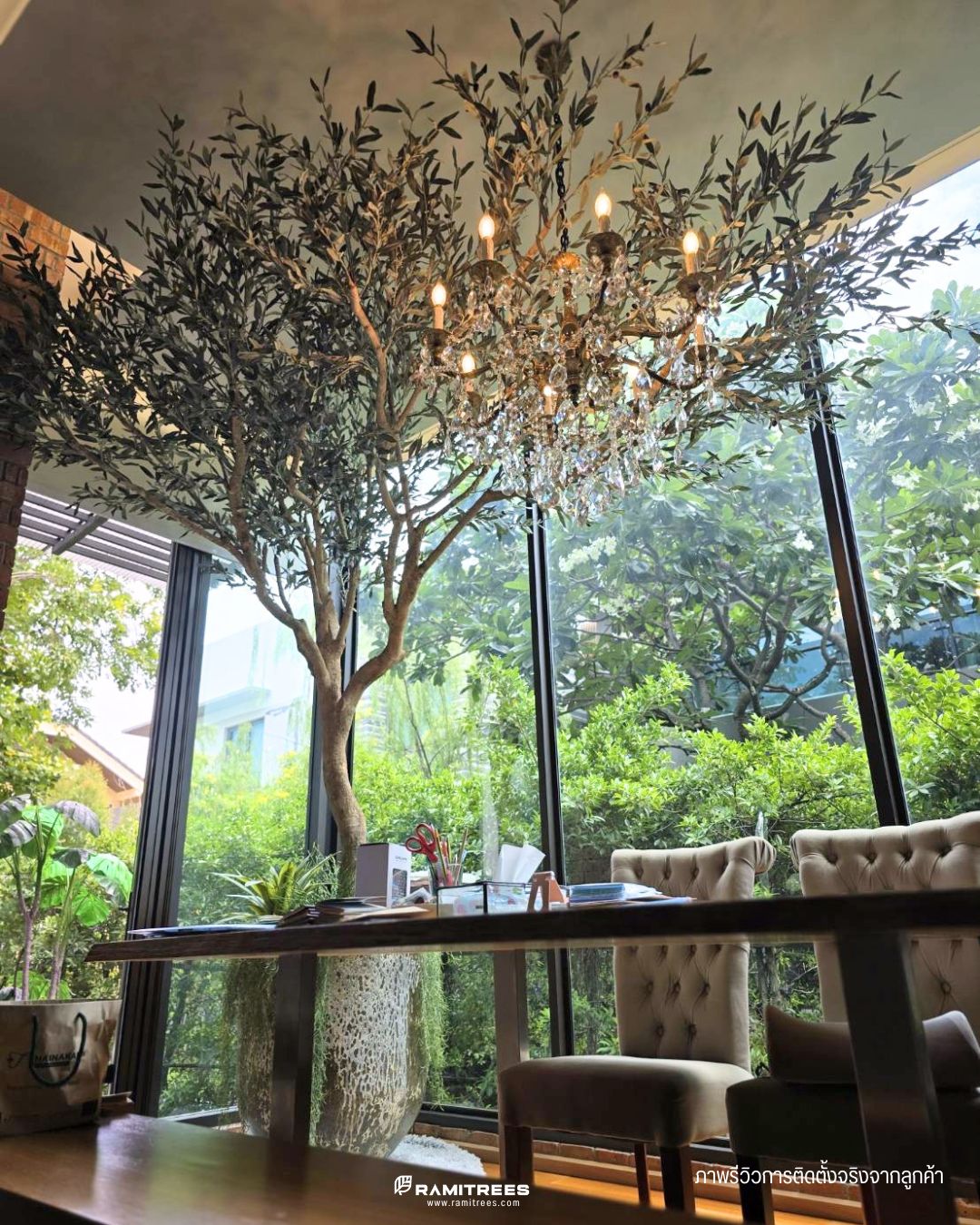 Artificial Olive Tree ต้นมะกอกโอลีฟประดิษฐ์ดีไซน์ทรงซุ้มโค้ง สูง 3.5 ม (2)